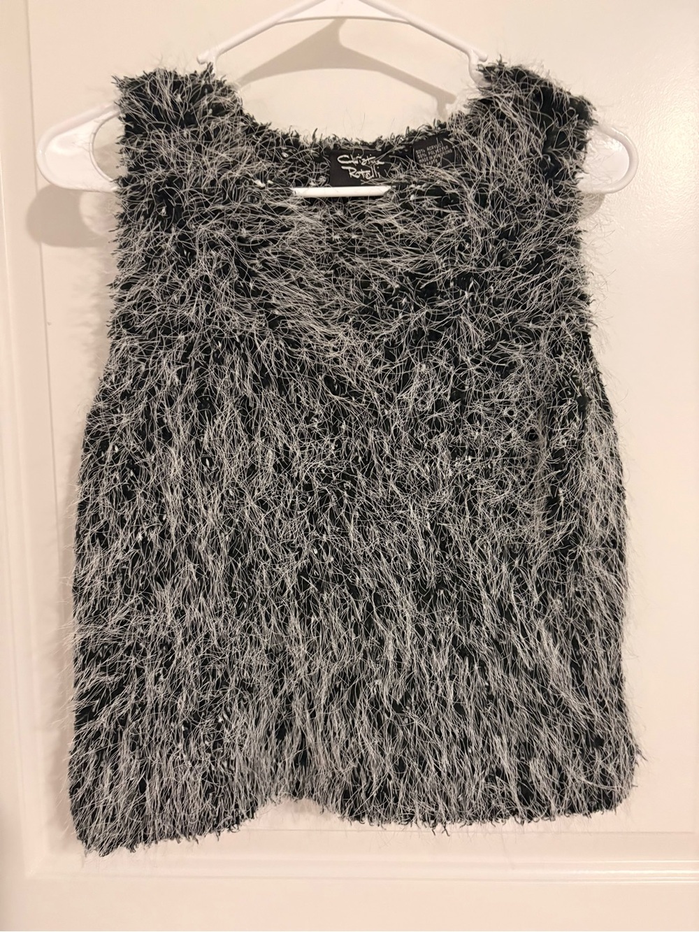Christina Rotelli Vintage Faux-Fur Sleeveless Top NWOT
